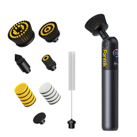 Fanttik Flip G10 Nano HomeCare demonstrating 360° rotation for grout cleaning