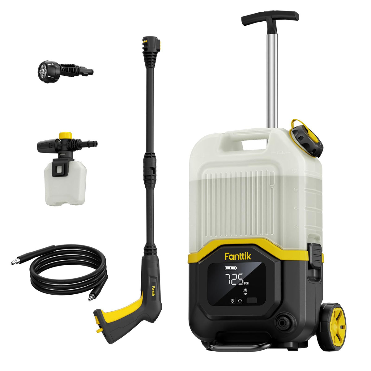 Fanttik NB8 Ultra cordless washer front view showing compact design for quick outdoor cleaning