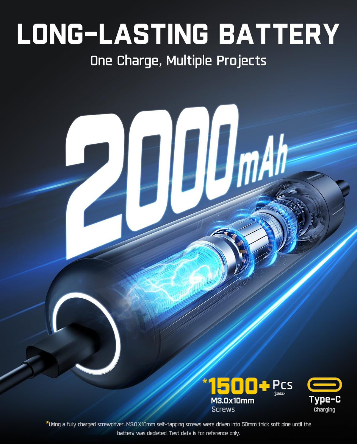 Fanttik S1 Pro 2000 mAh battery with USB-C charging indicator for clarity.