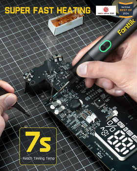 Fanttik T1 Max soldering iron side view highlighting ergonomic grip