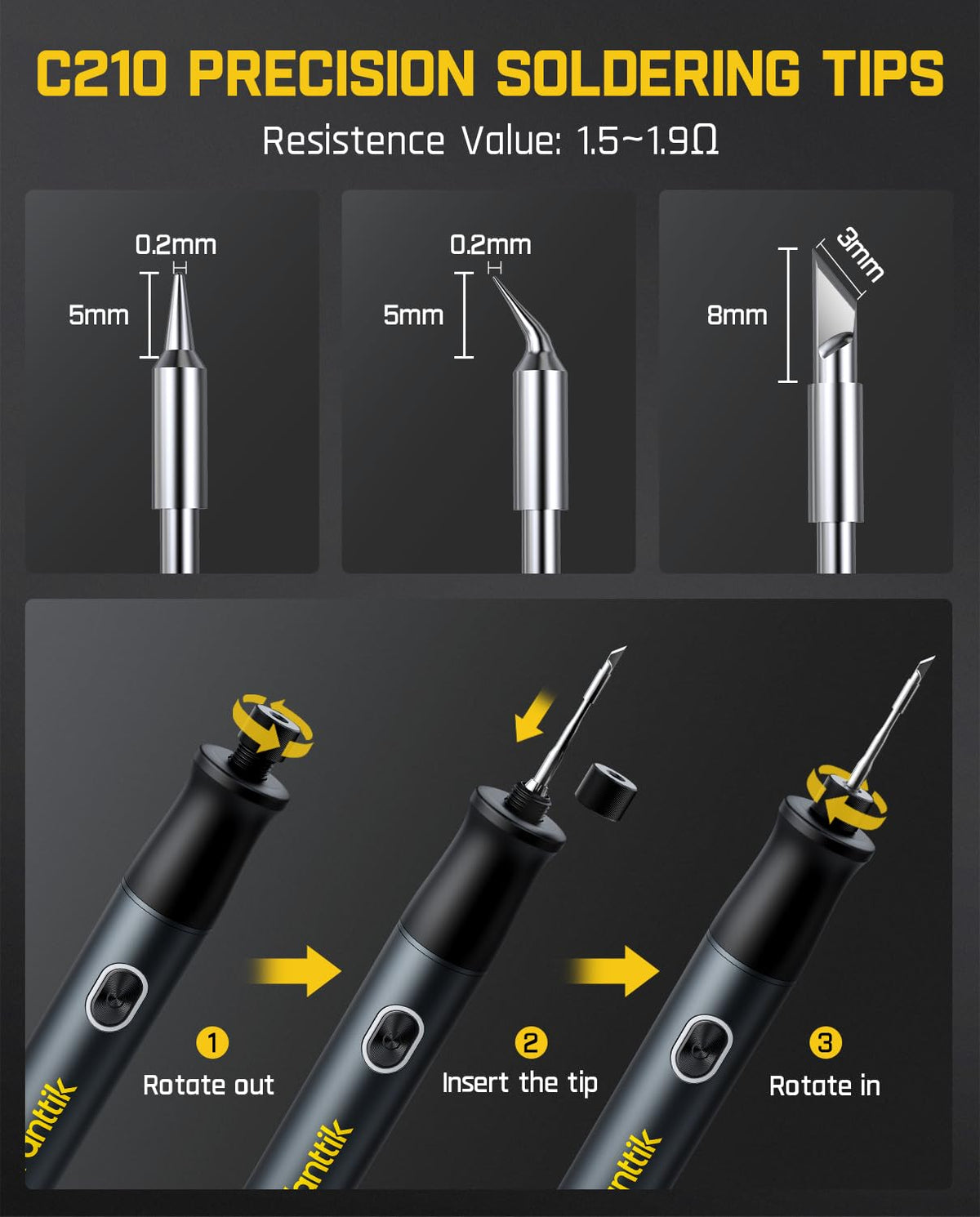 Fanttik T1 Max C210-I tip for fast, precise heating