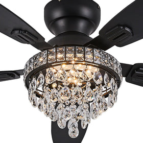 Fanyank crystal shade close-up highlighting elegant ambient lighting.