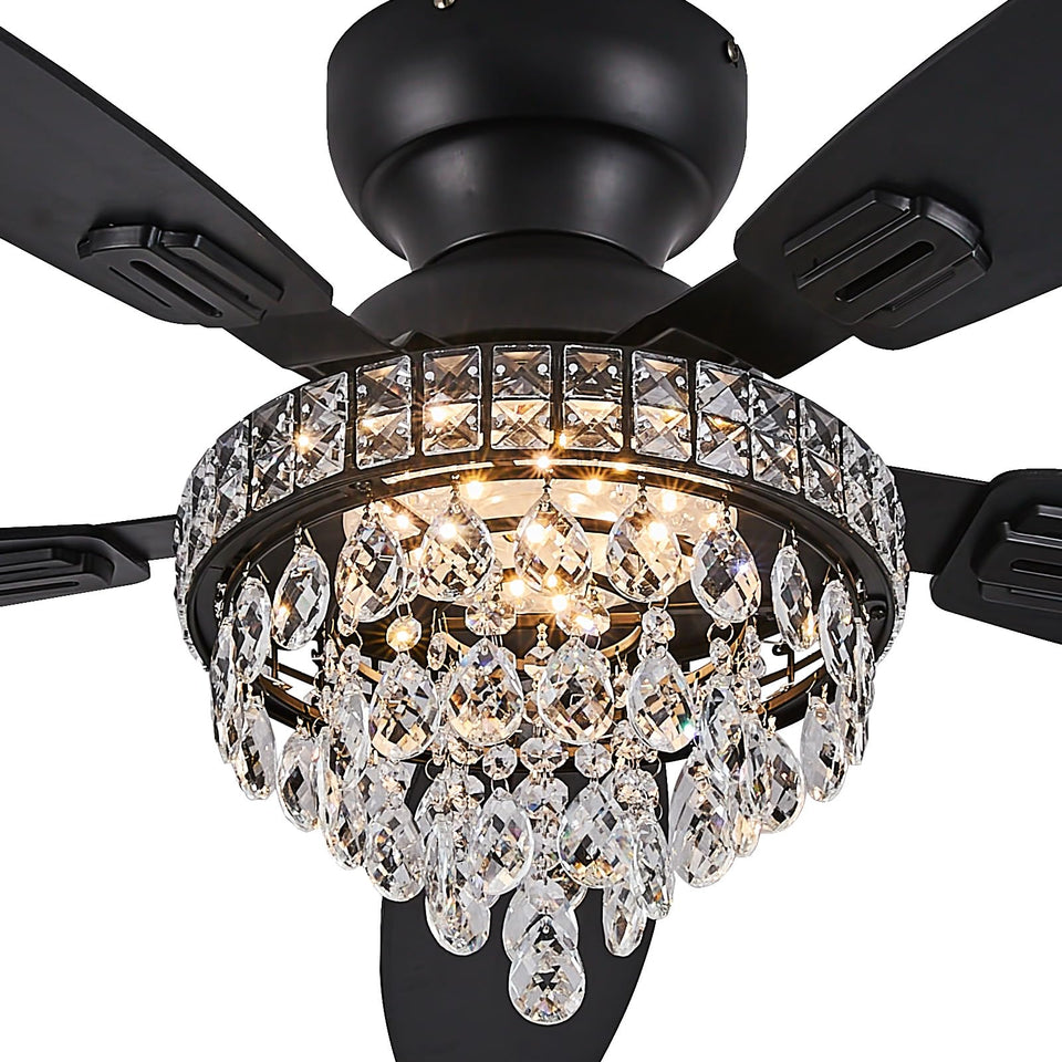 Fanyank crystal shade close-up highlighting elegant ambient lighting.
