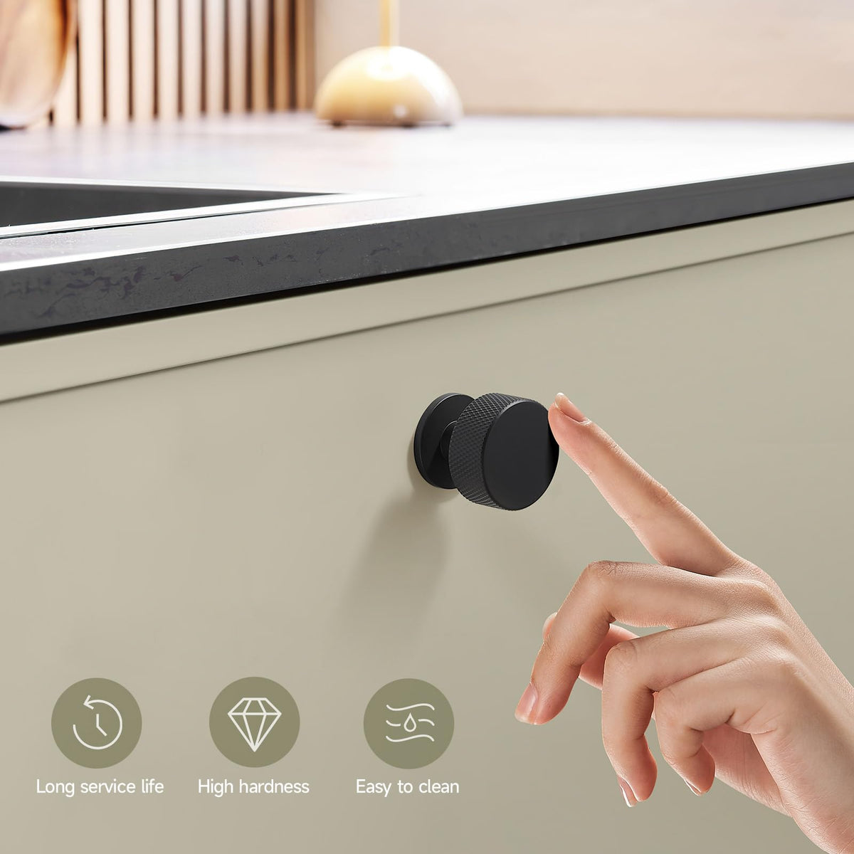 FAPUAL matte black hardware for kitchen cupboards, durable and corrosion-resistant for daily use.