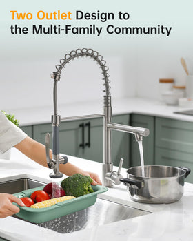 Fapully 360-degree swivel kitchen faucet enables full sink access for versatile tasks.
