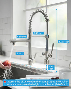 Fapully 360-degree swivel enables full sink access and flexibility