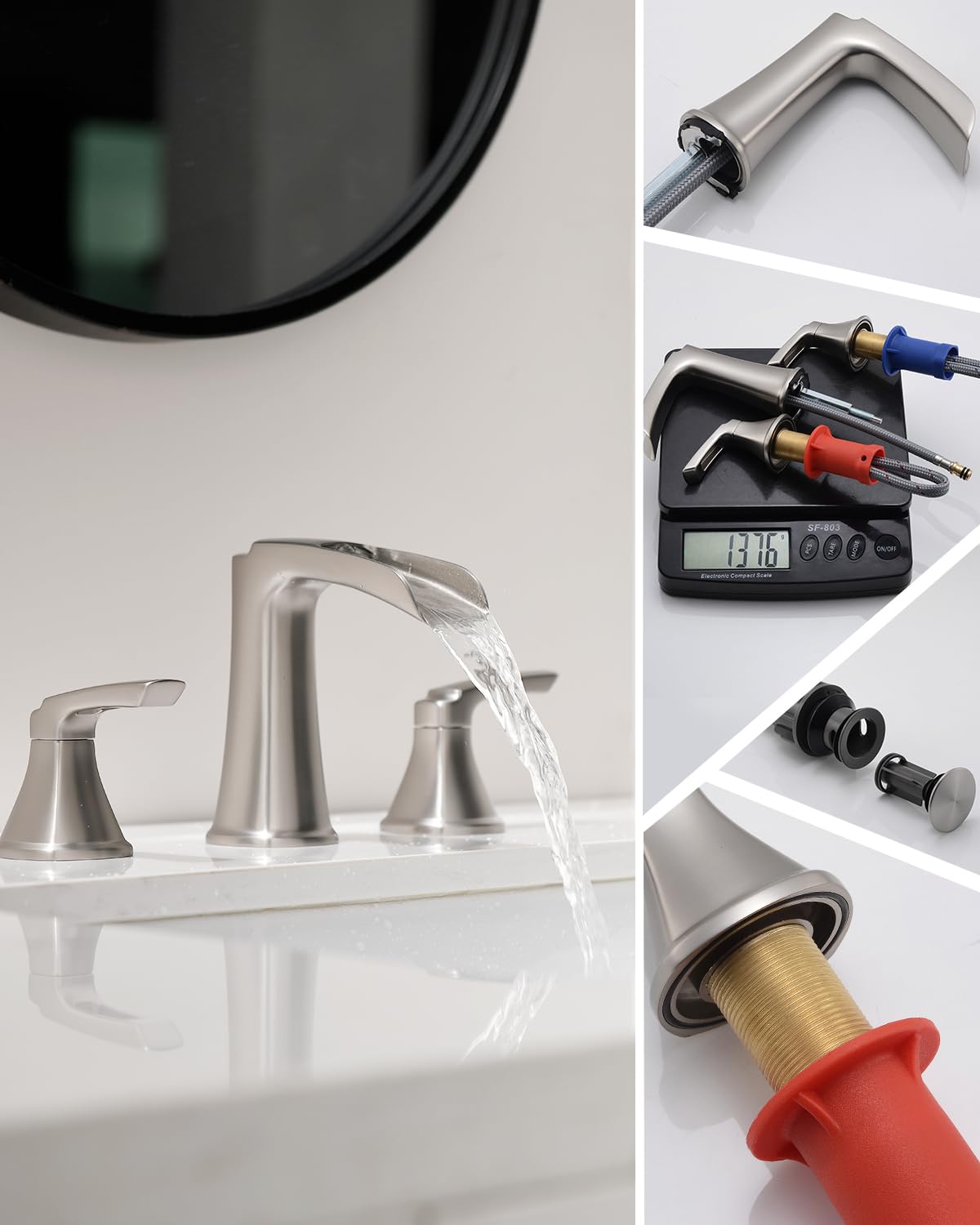 Fapully brushed nickel faucet complements contemporary and farmhouse styles