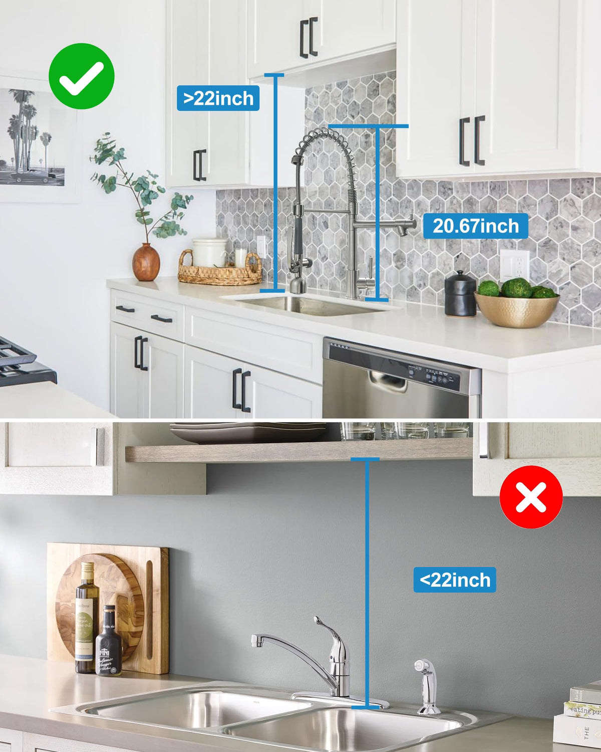 Fapully brushed-nickel finish adds industrial elegance to kitchens