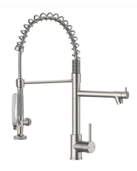 Fapully pull-down kitchen faucet in brushed nickel for durable everyday use.