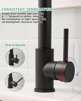 Fapully water-powered LED lighting in the faucet provides no-battery illumination.
