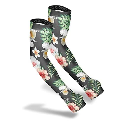 FARMER'S DEFENSE UPF50 sleeves guarding skin from UV rays in garden and farm tasks.