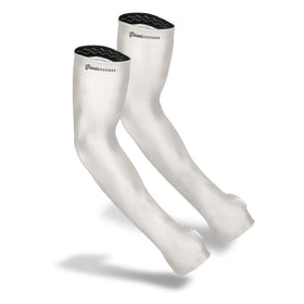 FARMER'S DEFENSE arm sleeves with UV protection for outdoor gardening tasks.