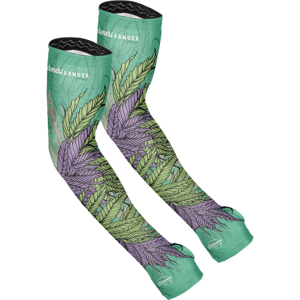 FARMER'S DEFENSE gardening arm sleeves sea-weed provide protection and comfort.