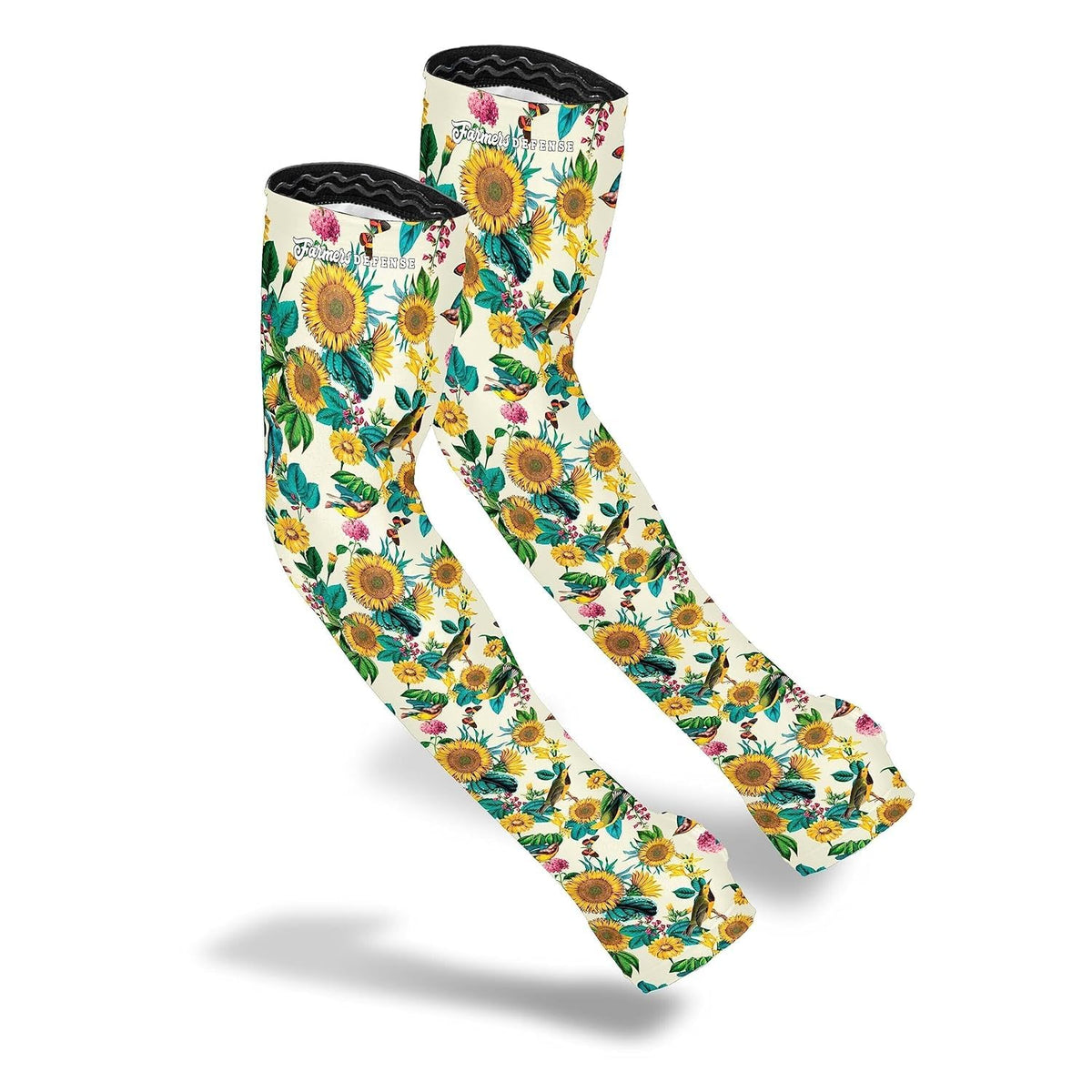 FARMER'S DEFENSE Gardening Arm Sleeves with UPF protection for sunny outdoor work.