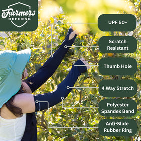 FARMER'S DEFENSE Monarch arm sleeve keeps you cool during outdoor gardening tasks.