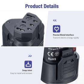 Farmice compatible with Ridgid 12V tools ensures quick swap replacement.