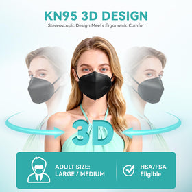 FASAOH KN95 masks individually wrapped for hygienic storage and travel