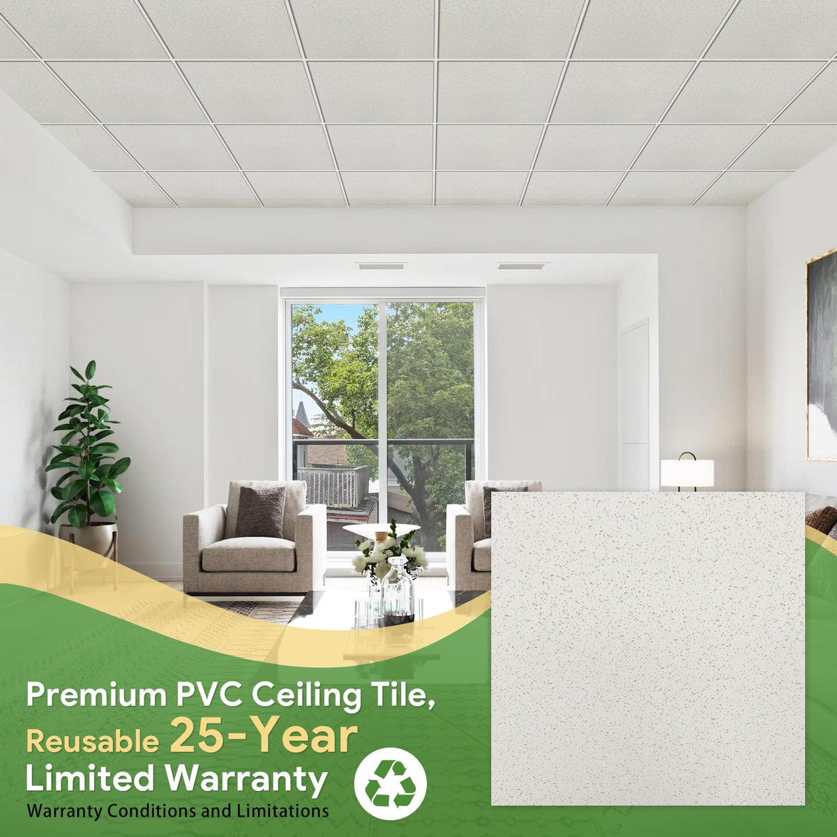 Fasarxiu easy-clean PVC tiles resist moisture and mold growth.
