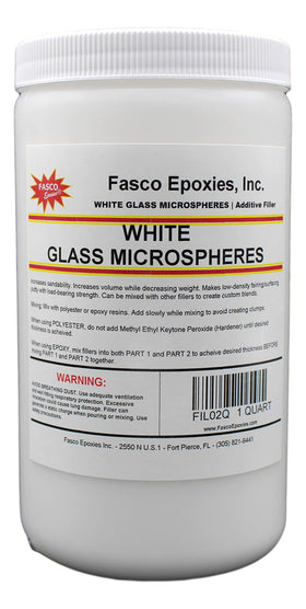 Fasco Epoxies white glass microspheres pour: lightweight filler for easy sanding in resins