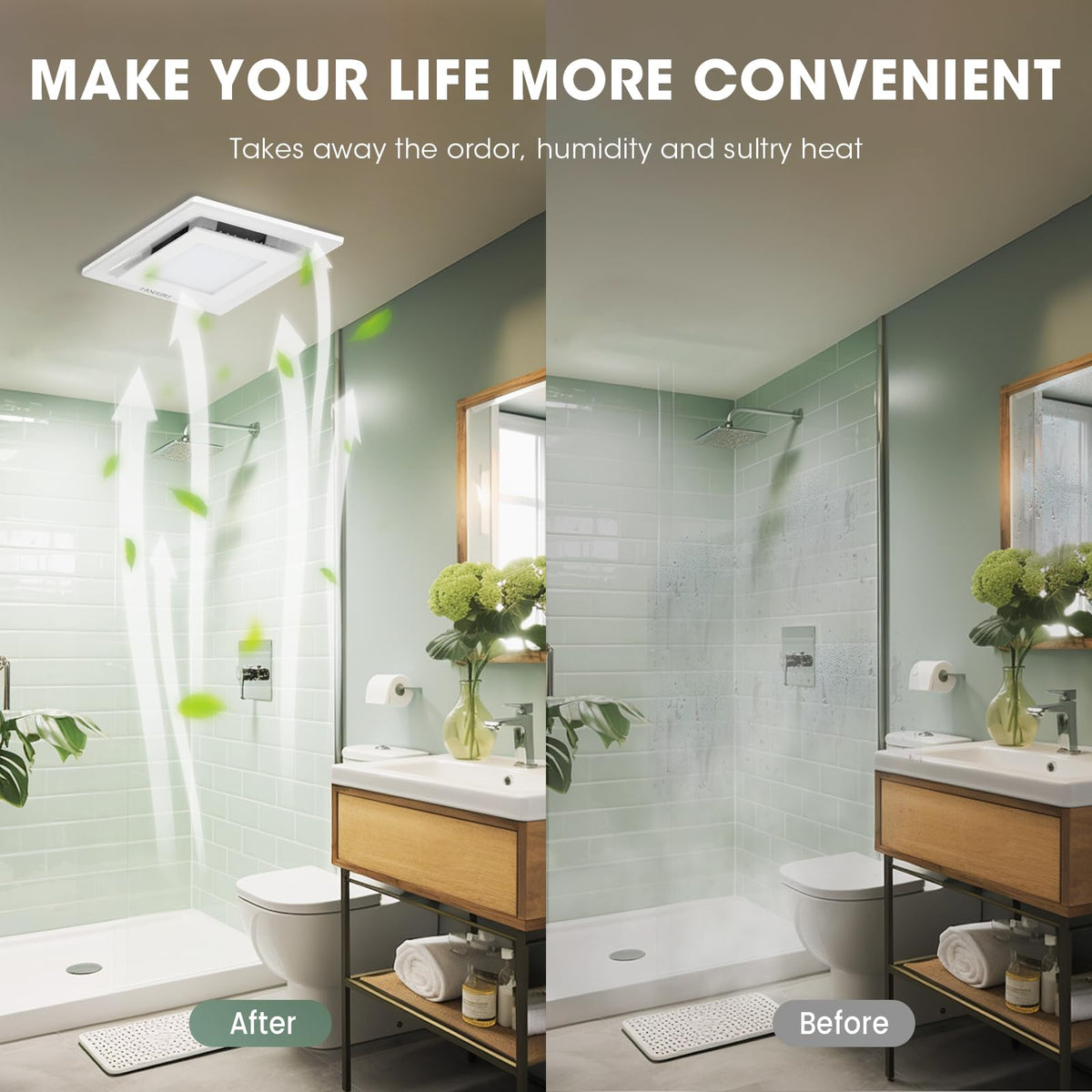 FASDUNT 100 sq ft airflow suits standard bathrooms