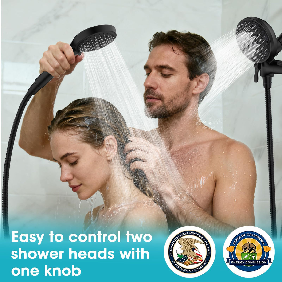 FASDUNT on off pause button helps pause water during shampooing.