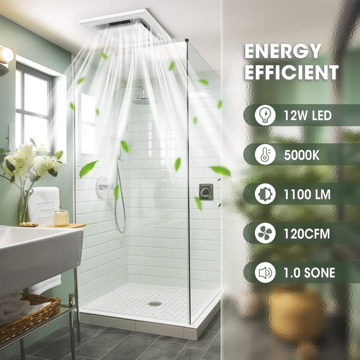 FASDUNT quiet ceiling fan operates at 1.0 sones for calm spaces