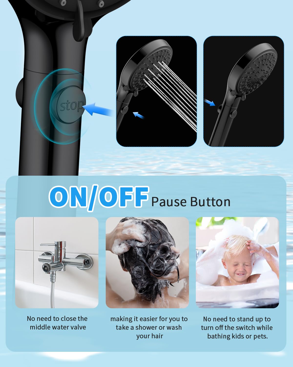 FASDUNT five spray modes tailor water pressure to your shower mood