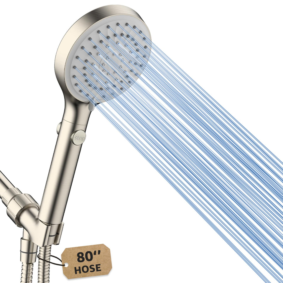 FASDUNT handheld shower head enables precise rinsing and flexibility.