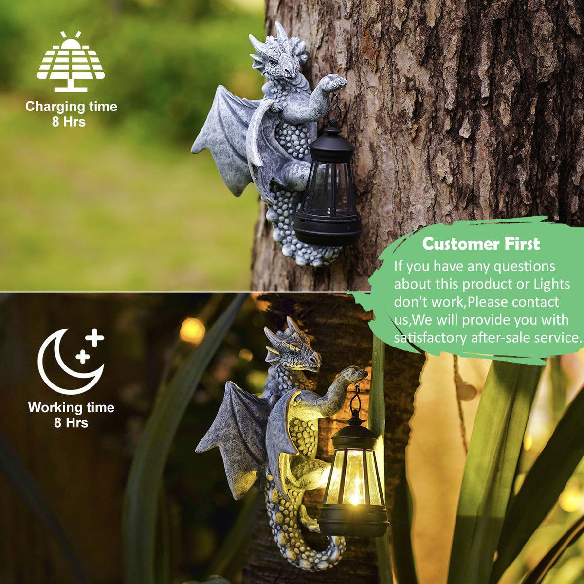 fashionoda dragon tree hugger garden sculpture front view enhances yard focal point