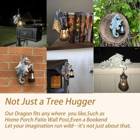 fashionoda dragon tree hugger sun-powered lighting creates enchanting twilight ambiance