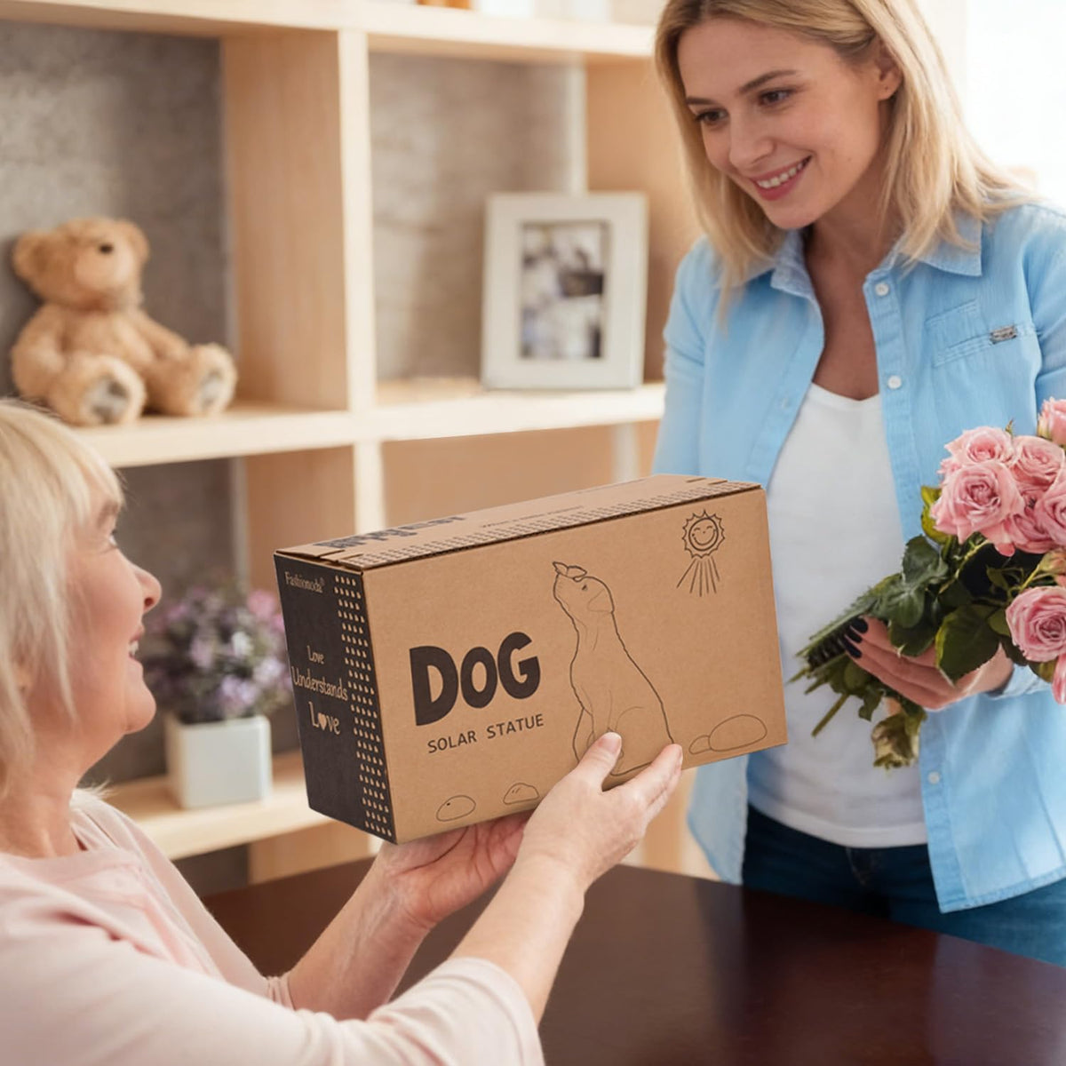 Fashionoda Mother's Day gift dog statue brightens yards.