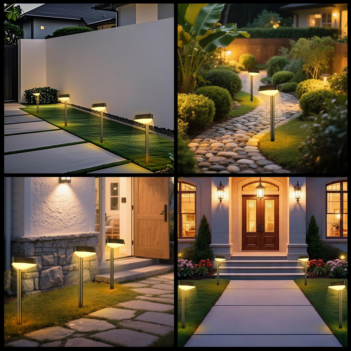 Row of Fashlits pathway lights along a driveway for clear guidance