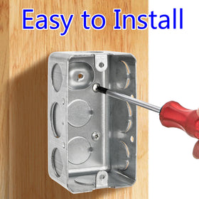 Fasmov 1-7/8in depth box provides roomy interior for wires and devices.