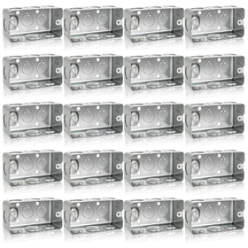 Fasmov 20-pack galvanized handy box with 4x2 exterior and 1-7/8in depth for wiring projects.