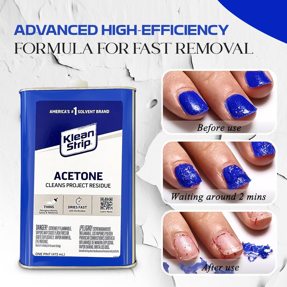 Fast-drying acetone formula supports efficient paint and resin prep.