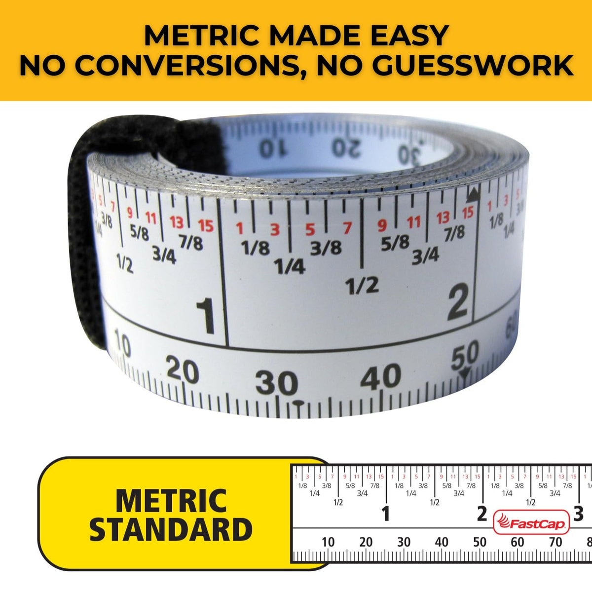 FastCap measuring tape mounted on a layout station during project setup.