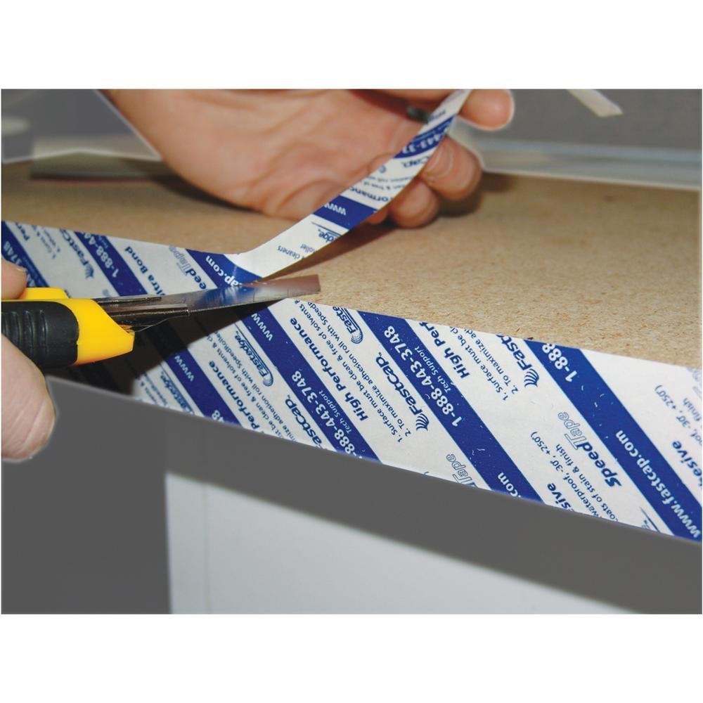 FastCap adhesive roll close-up highlights peel-and-stick practicality for wood projects