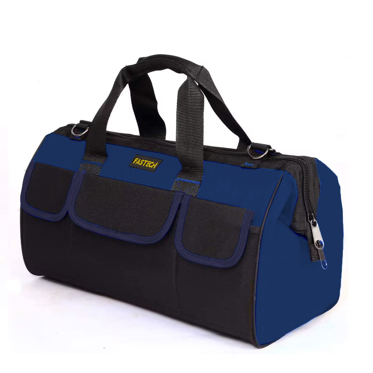 FASTECH 20inch wide-mouth tool bag shows large access for quick tool retrieval.