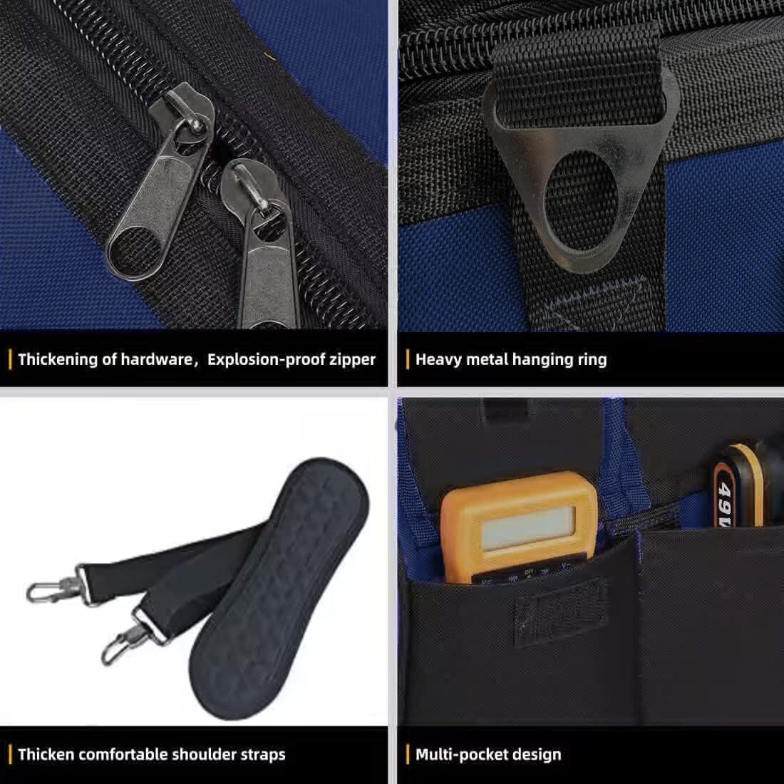 FASTECH 22in heavy-duty tool bag exterior pockets for quick reach