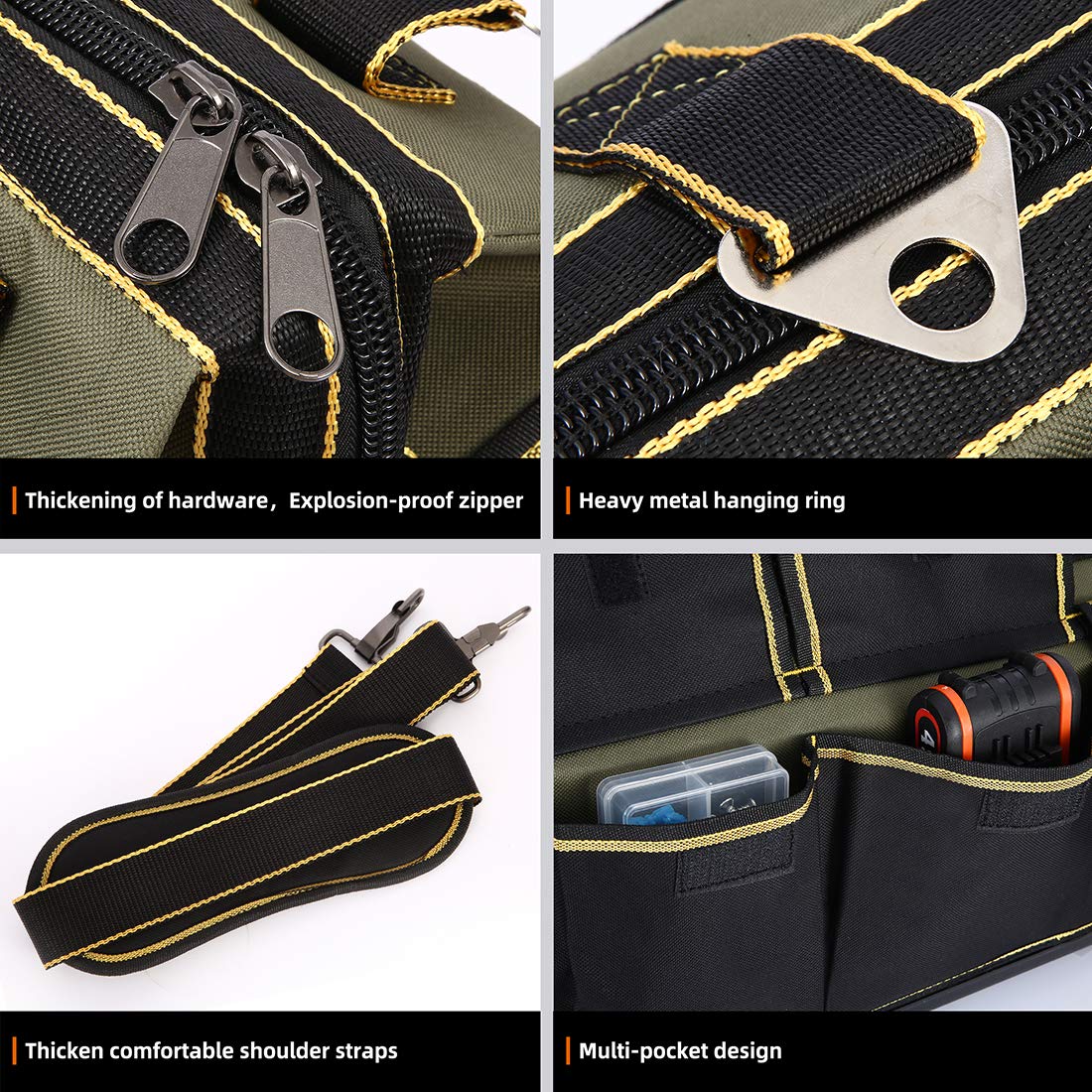 FASTECH bag exterior pockets provide quick access to frequently used tools