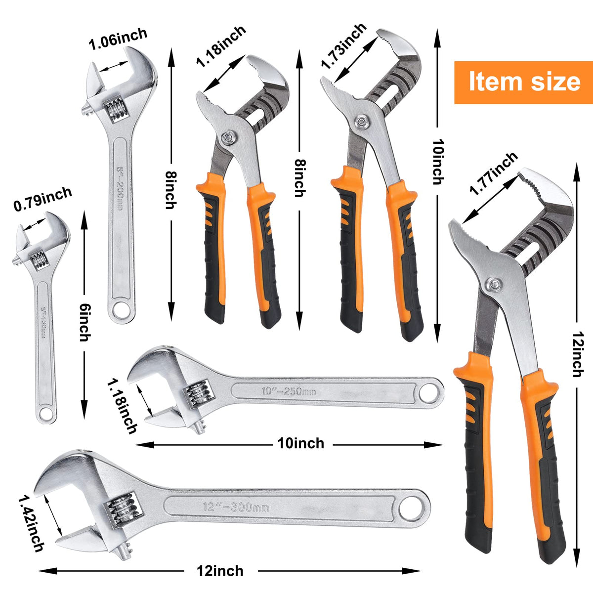 FASTORS 12-inch adjustable wrench in use with a secure grip