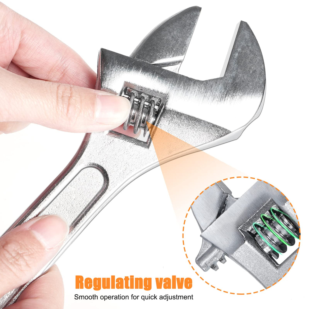 FASTORS 8-inch adjustable wrench with precise jaws