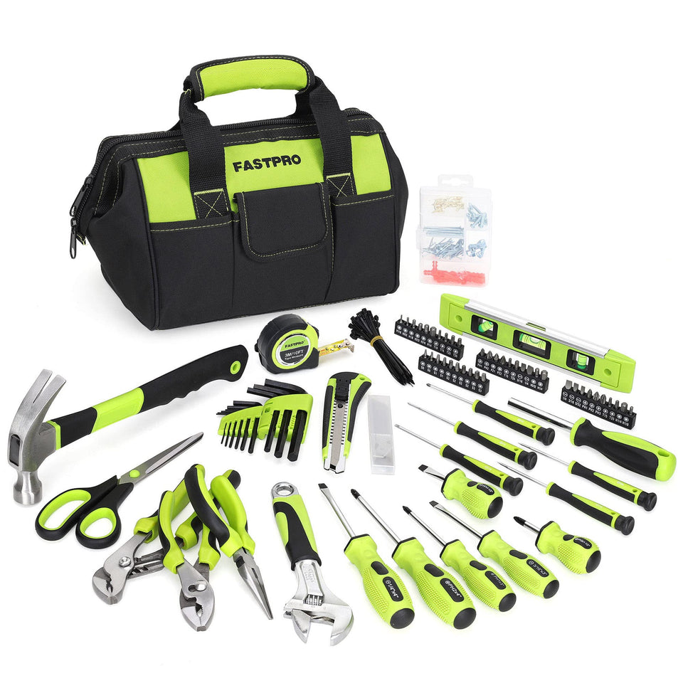 FASTPRO 220-piece tool set in a wide-mouth bag for easy access.