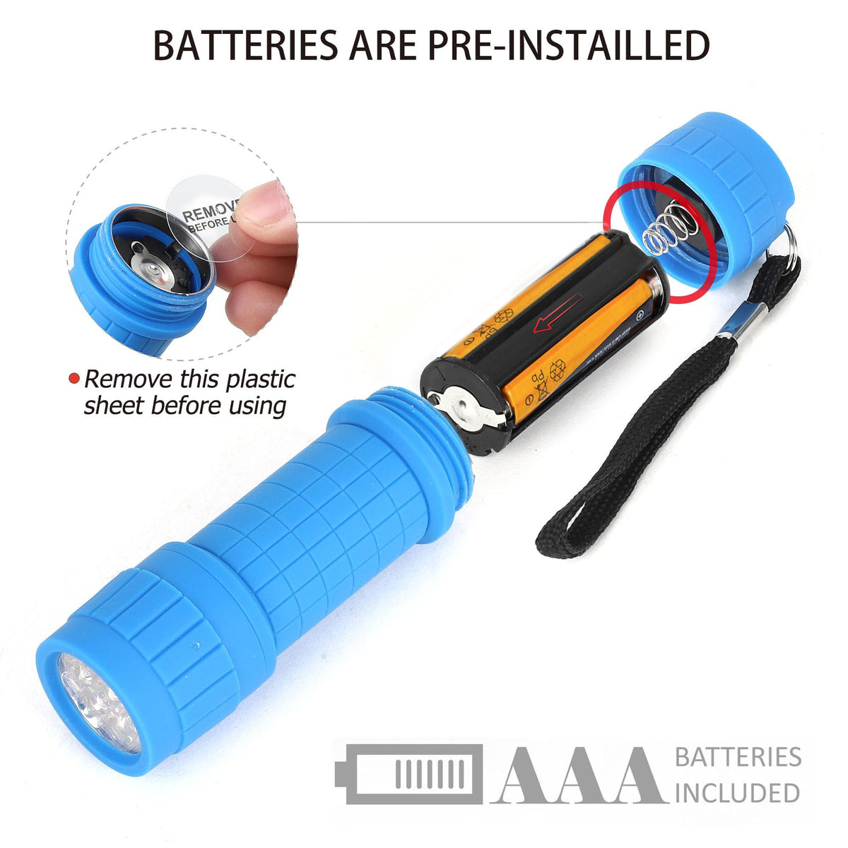 FASTPRO 30-pack 9-LED mini flashlights batteries included and pre-installed for instant use.
