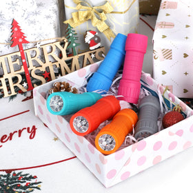 FASTPRO 30-pack 9-LED mini flashlights compact body ideal for travel and emergency kits.