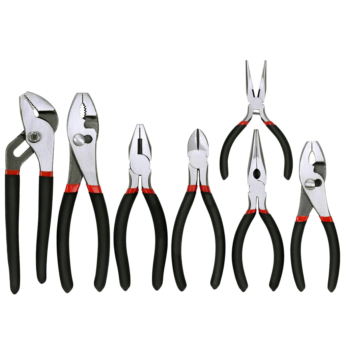FASTPRO 7-piece utility pliers set in view, ideal for general repairs and everyday tasks.