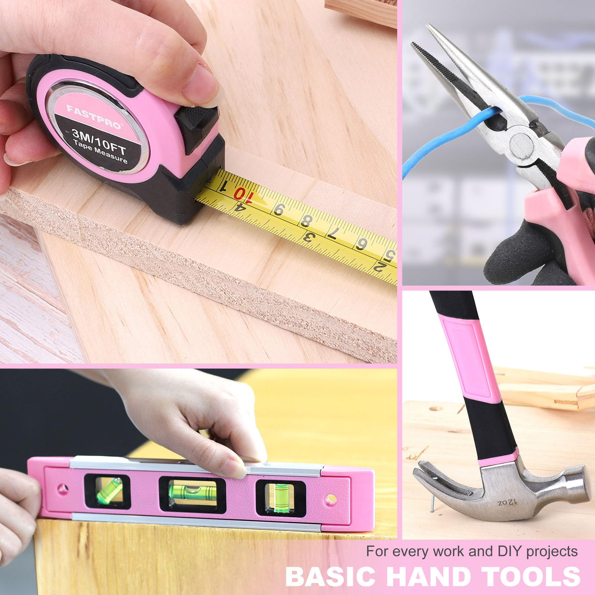 FASTPRO blow-molded storage case keeps tools organized and portable.