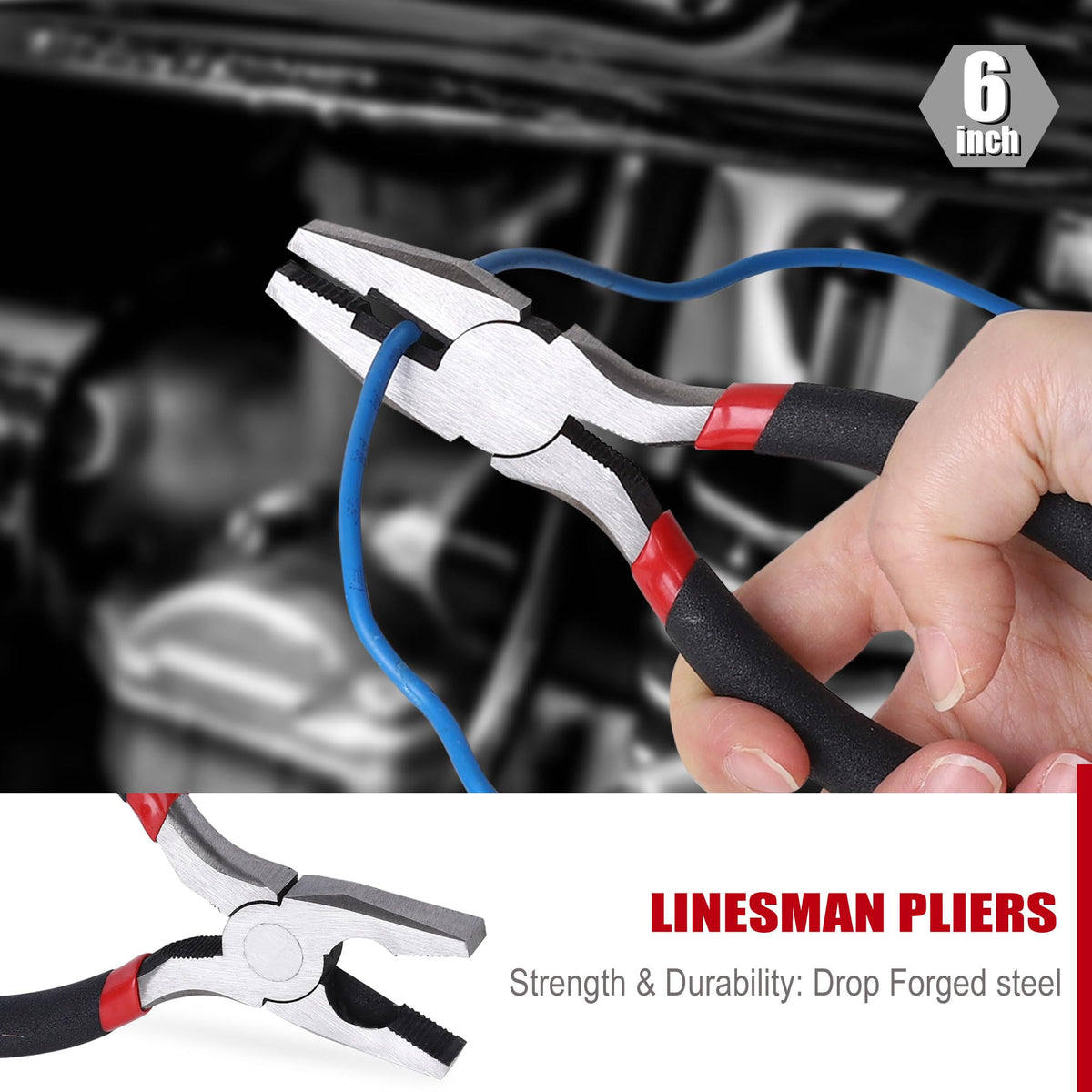 FASTPRO diagonal pliers cutting edges for clean snips in metal and plastic.