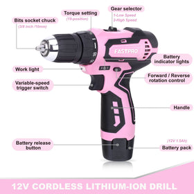 FASTPRO pink carbon brush sparks visible during use.