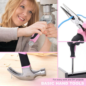 FASTPRO Pink Tool Set magnetic screwdriver holder keeps bits organized